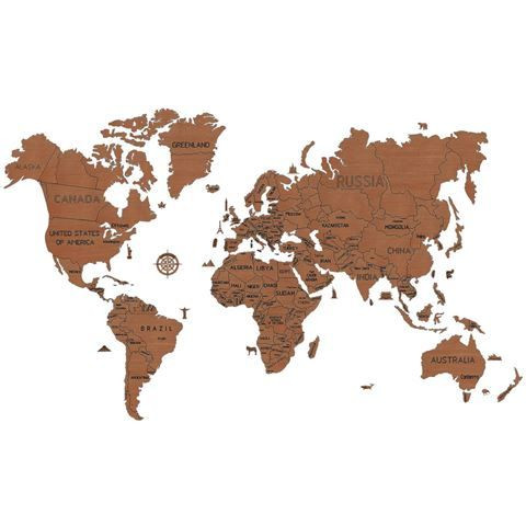 3d Puzzel Wereldkaart Hout Extra Large Donkerbruin Decovry Com