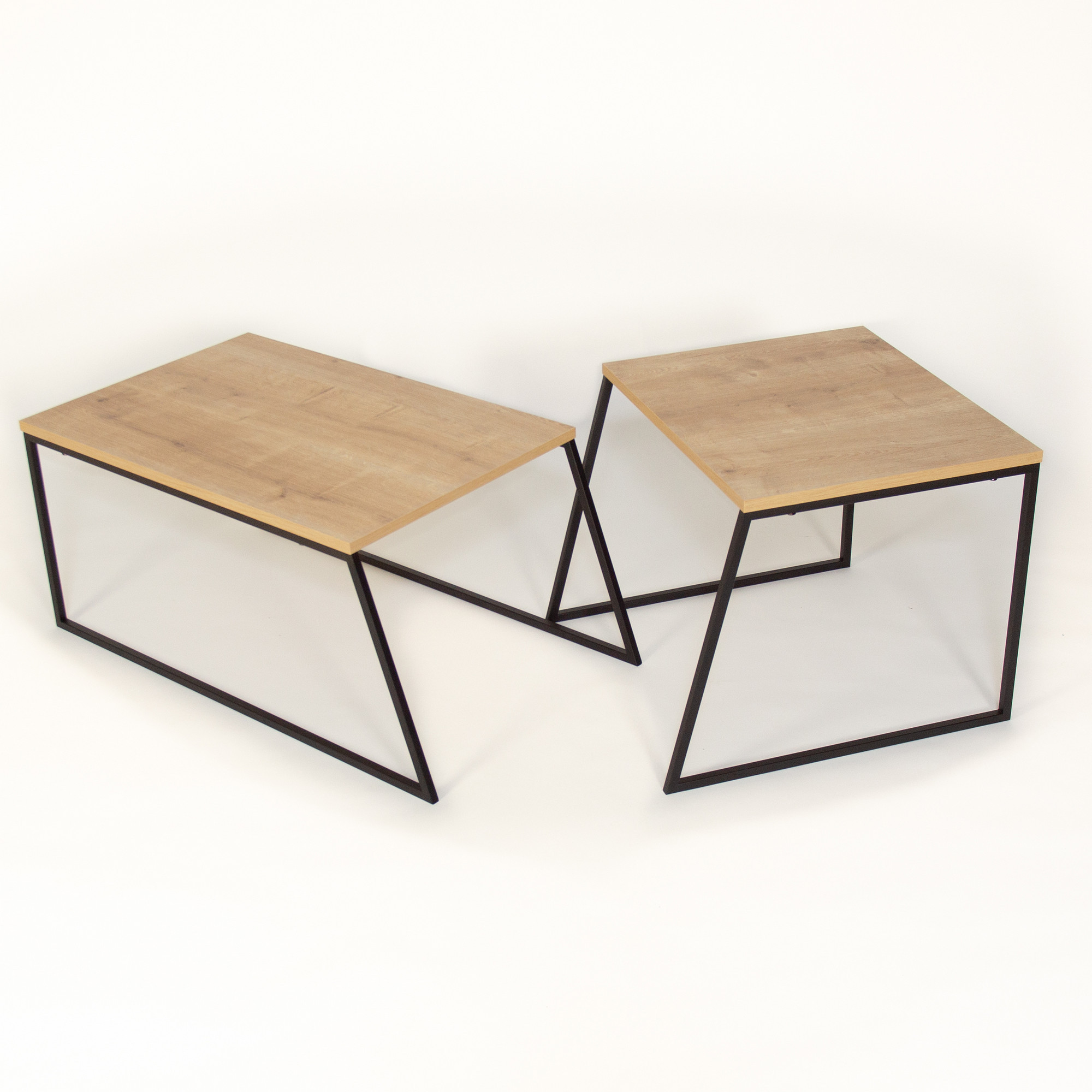 Homitis Set Of 2 Coffee Tables Pal Orta Sehpa Oak Decovry
