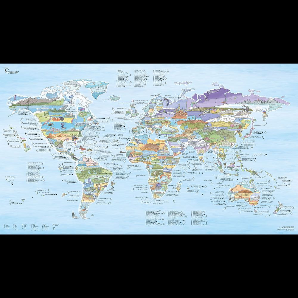 beschrijfbare wereldkaart kitesurf decovry com