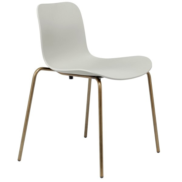 Norr11 Dining Chair E Plastic Brass Frame White Decovry Norr11 Dining Chair E Plastic, How To Clean White Plastic Dining Chairs