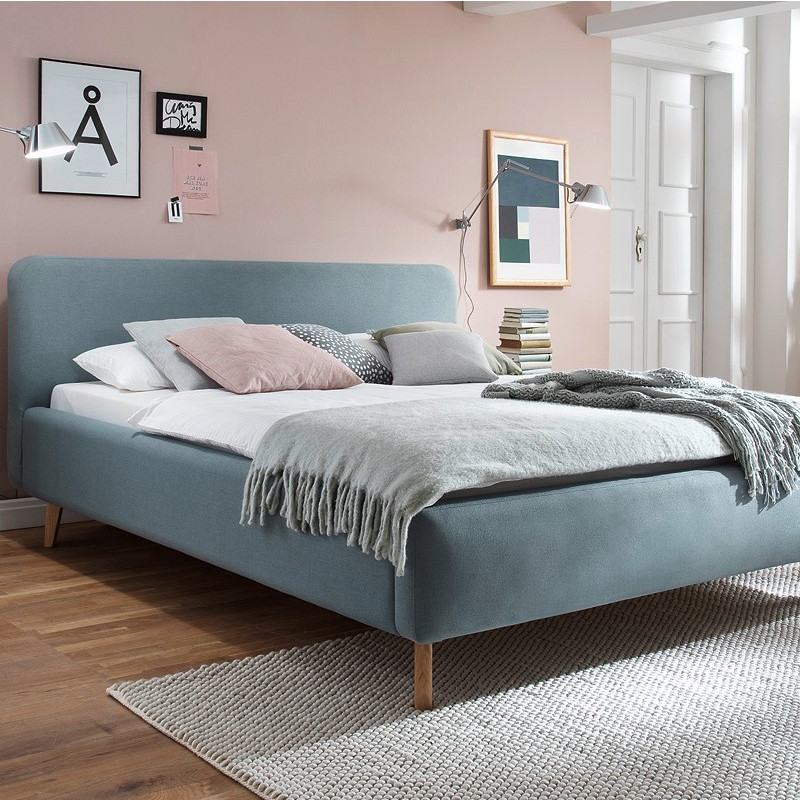 gestoffeerd bed mattis blauw decovry com