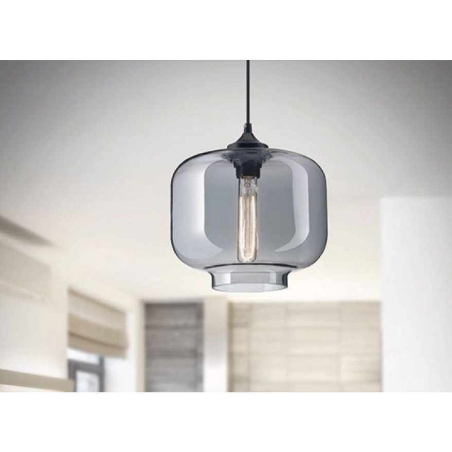 pendant light fumo d 25 cm h 180 cm gray glass decovry com