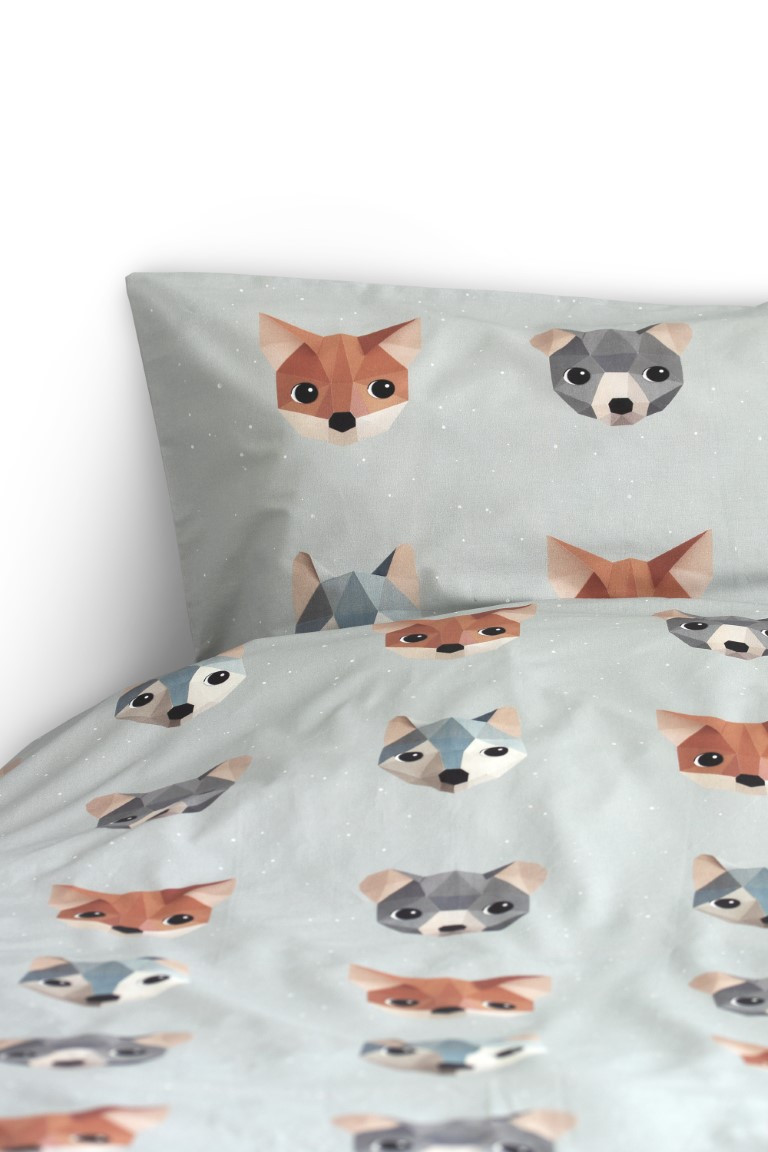 light blue single bedding